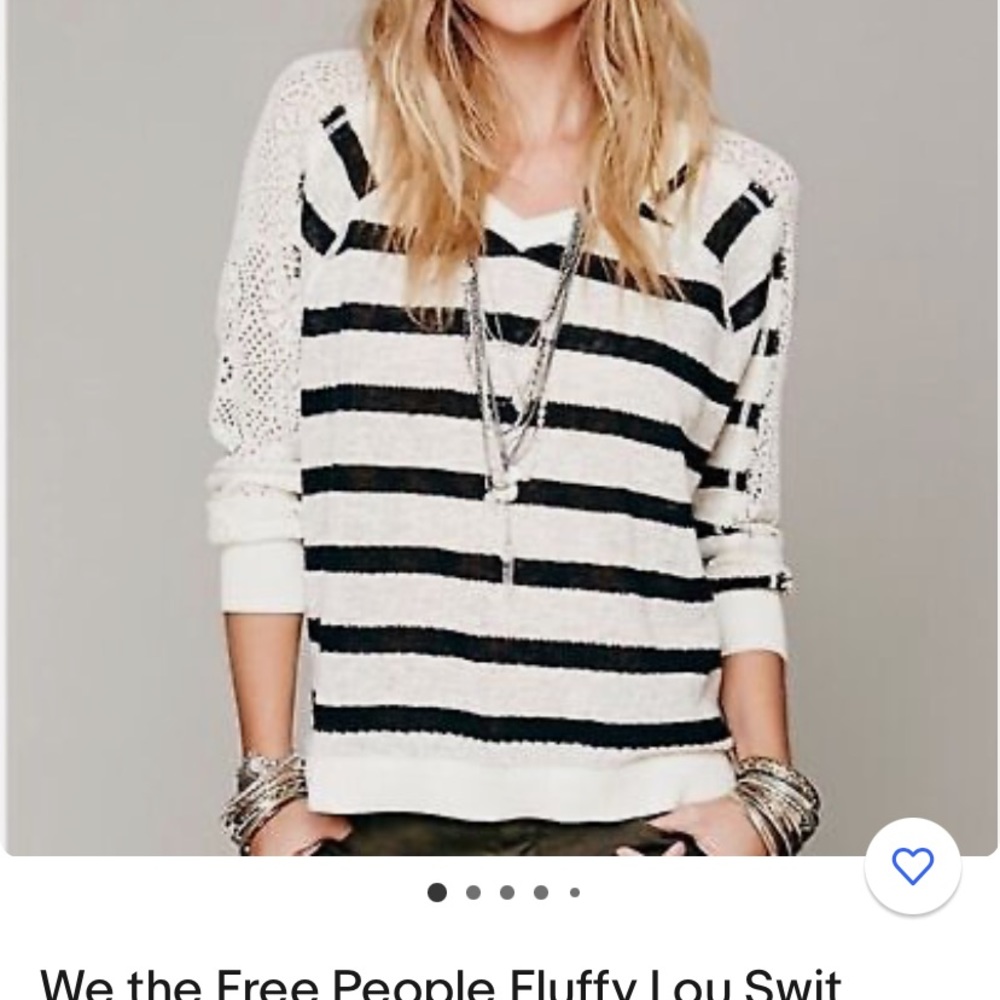 Free People We The Free Fluffy Lou Swit lightweight top black ivory